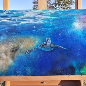 ORIGINAL  Abstract  Handmade Painting Sz 14" x 22"